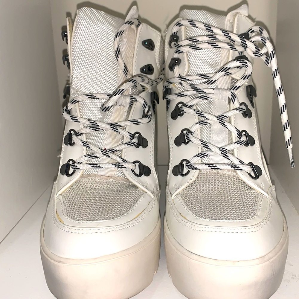 White combat sneakers.